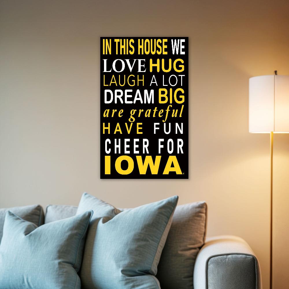 fan creations NCAA University of Iowa in This House 11x19 Wall Decor