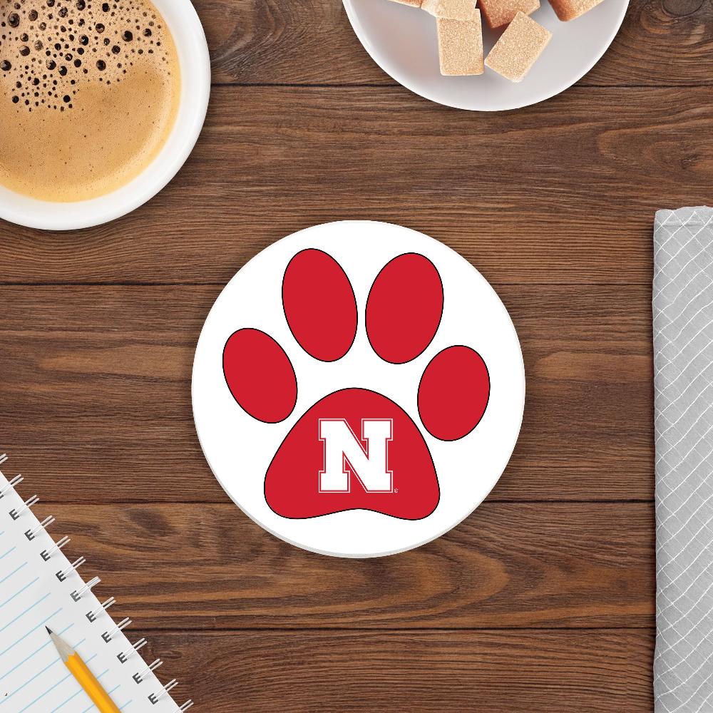 fan creations NCAA - University of Nebraska 4 in Round Dog Paw Coaster