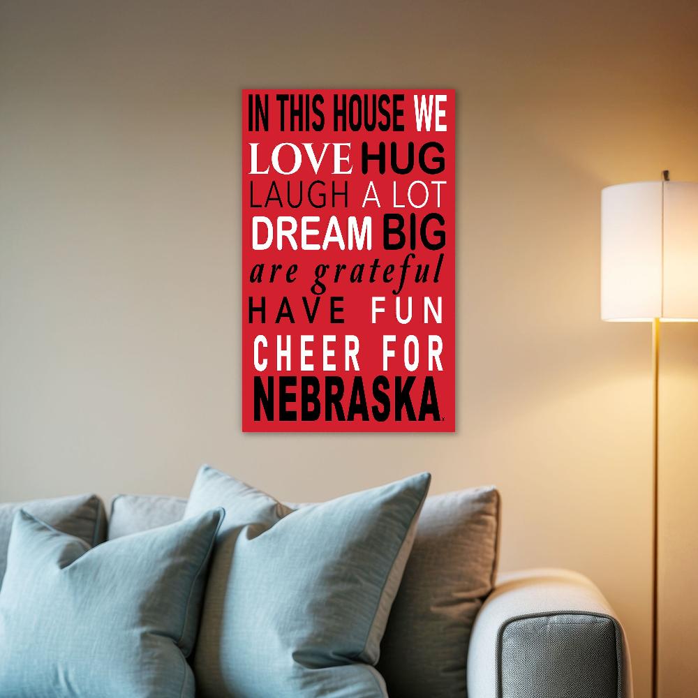 fan creations NCAA University of Nebraska in This House 11x19 Wall Decor