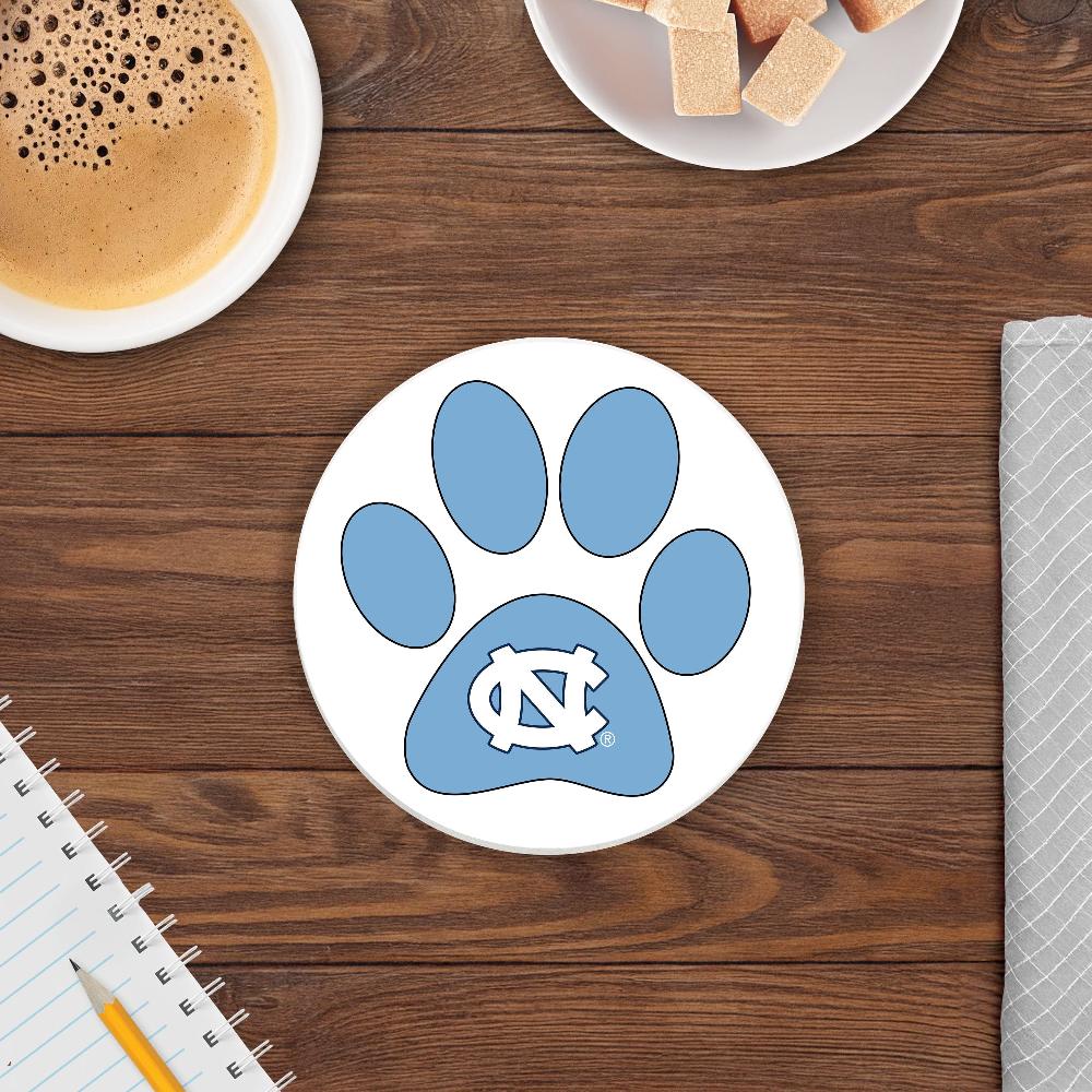 fan creations NCAA - University of North Carolina at Chapel Hill 4 in Round Dog Paw Coaster