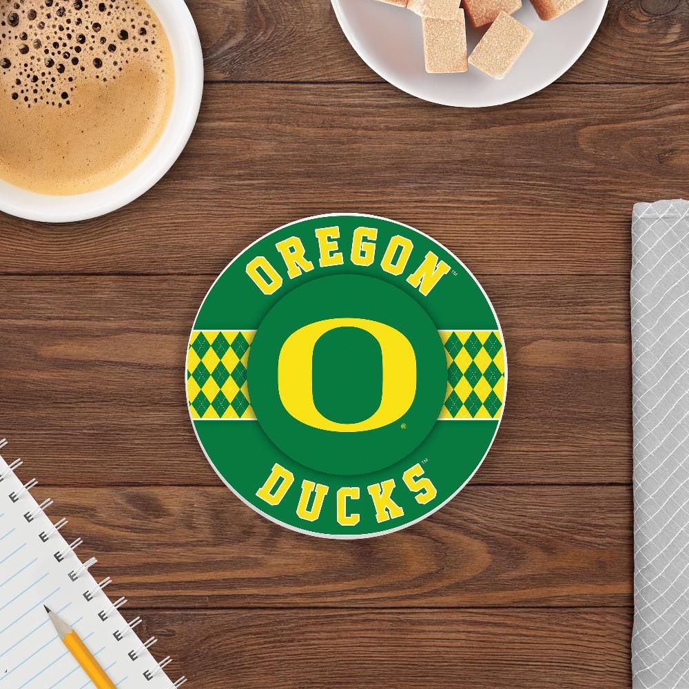 fan creations NCAA - University of Oregon 4 inch Ceramic Argyle Coaster