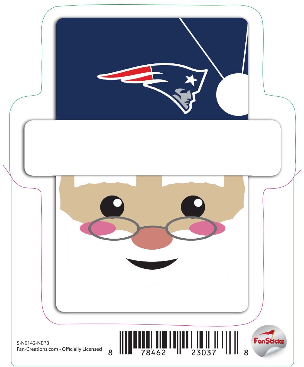 fan creations New England Patriots 3in Decal Santa Holiday Head