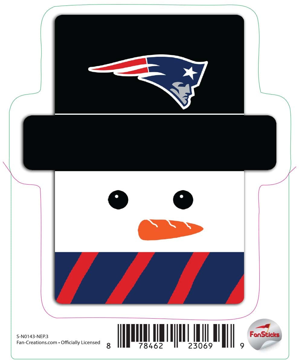 fan creations New England Patriots 3in Decal Snowman Holiday Head