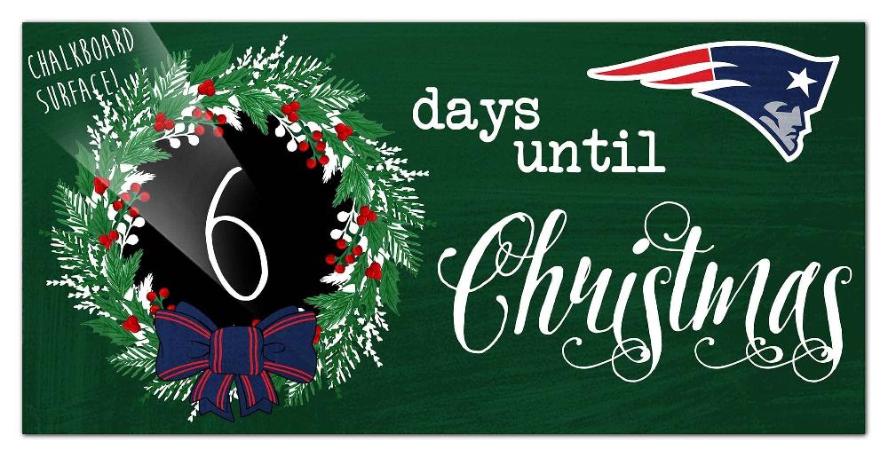 fan creations New England Patriots Chalk Christmas Countdown 6x12