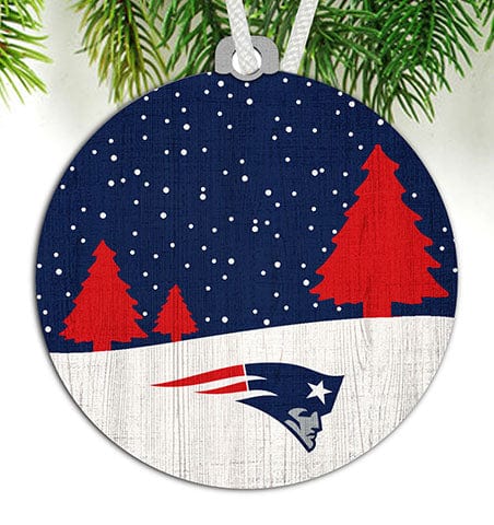 fan creations New England Patriots Snow Scene Ornament