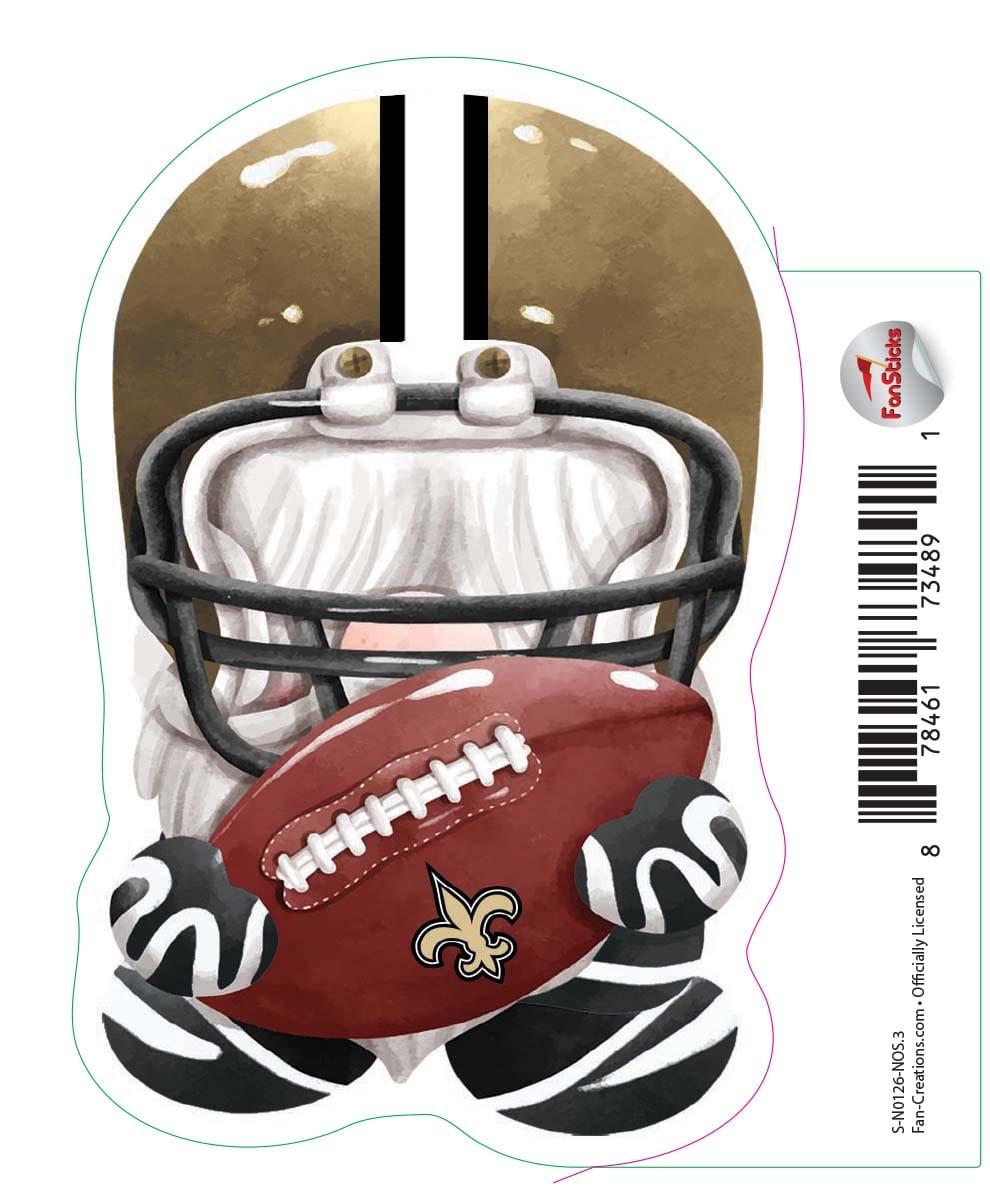 fan creations New Orleans Saints 3in Decal Gnome with Football