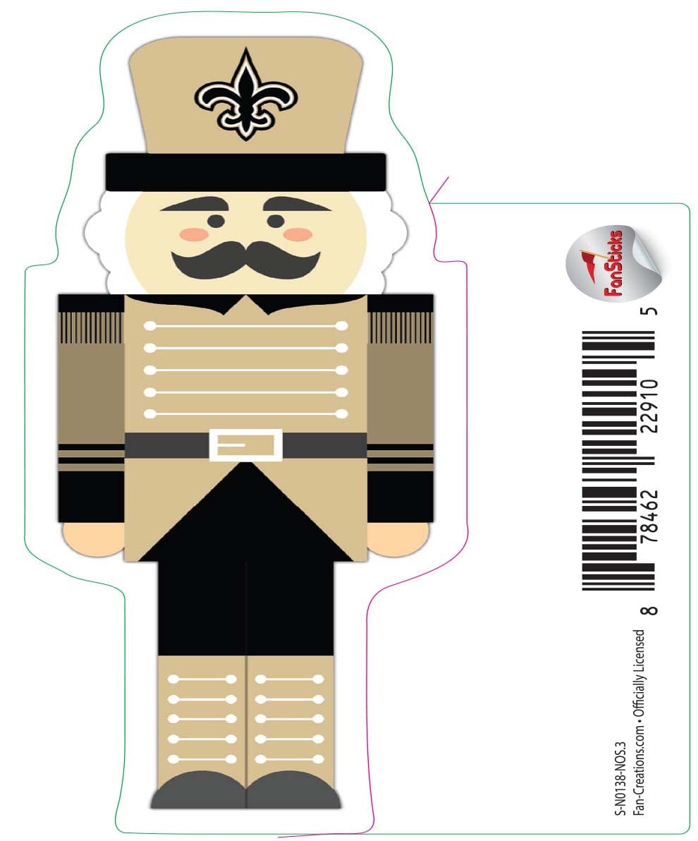 fan creations New Orleans Saints 3in Decal Nutcracker