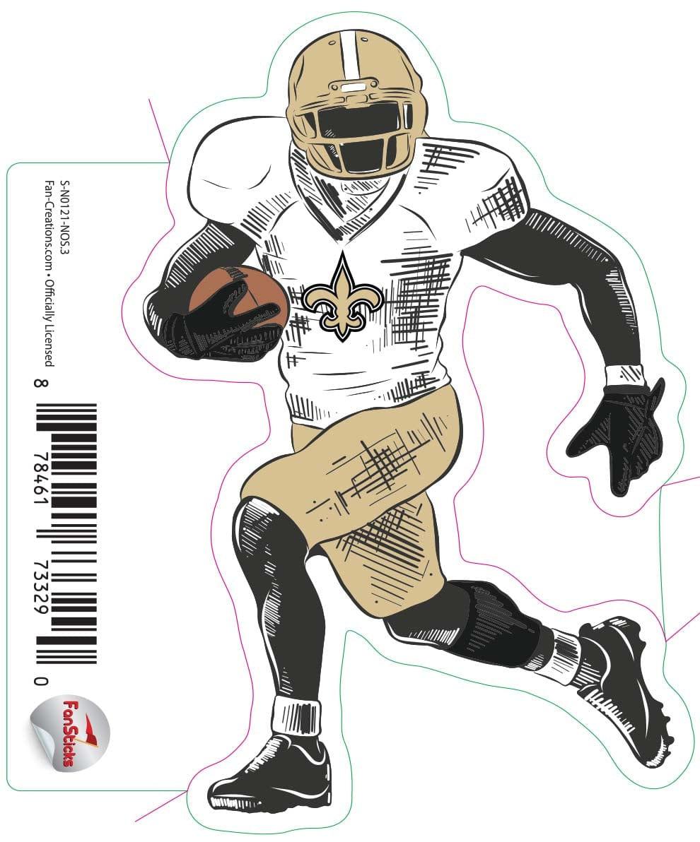 fan creations New Orleans Saints 3in Decal Player Illustration