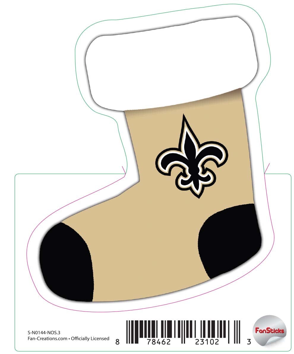 fan creations New Orleans Saints 3in Decal Stocking