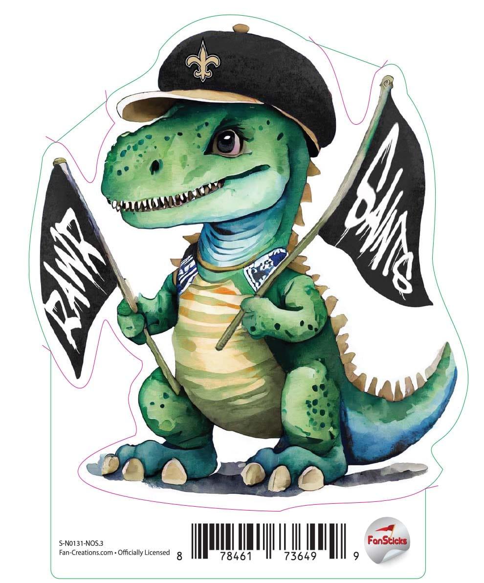 fan creations New Orleans Saints 3in Decal T-Rex Fan