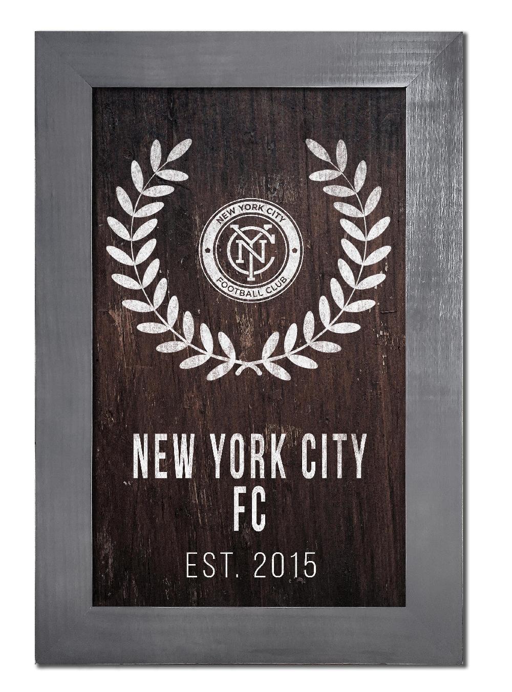 fan creations New York City FC Laurel Wreath 11x19 Framed