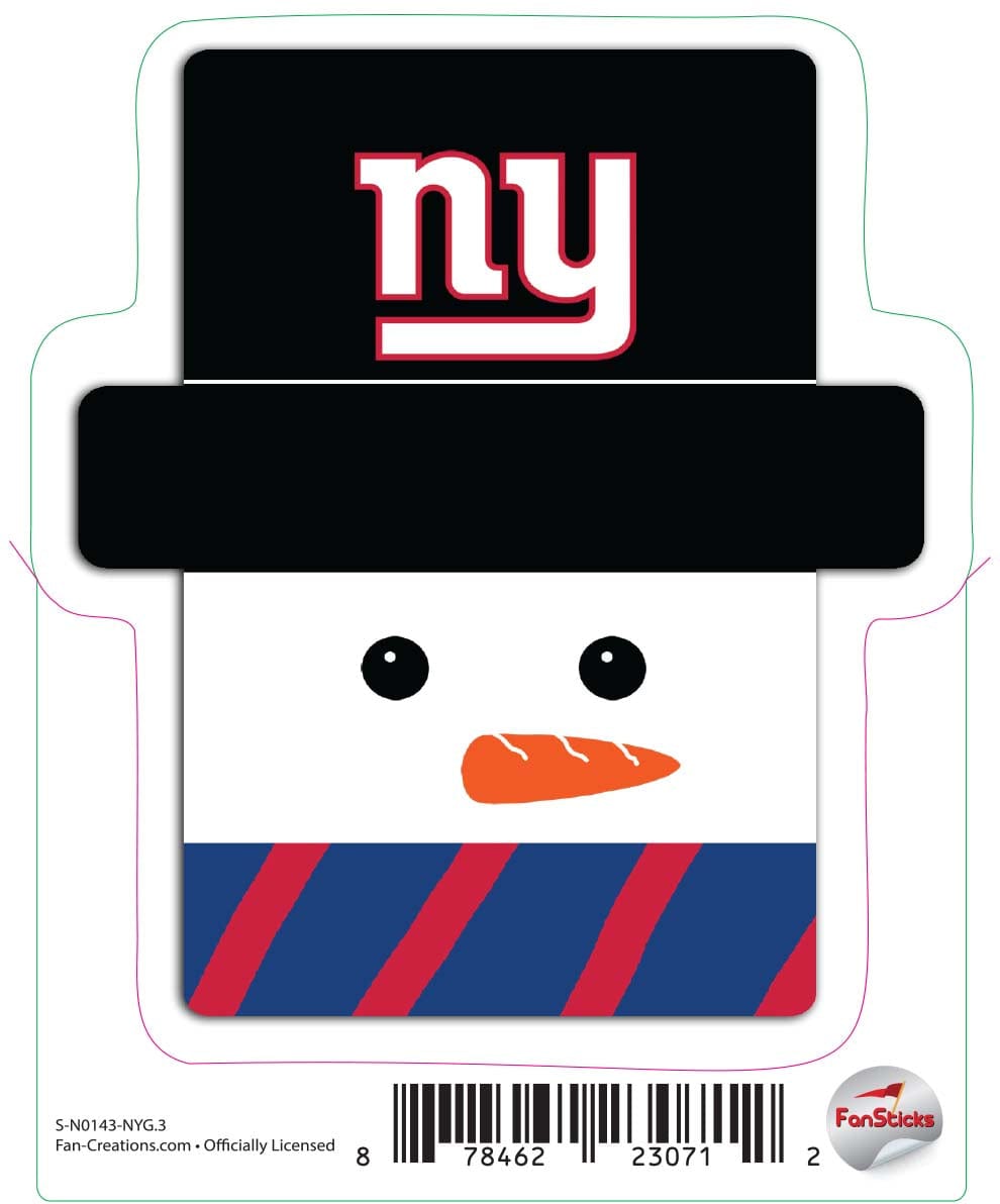 fan creations New York Giants 3in Decal Snowman Holiday Head