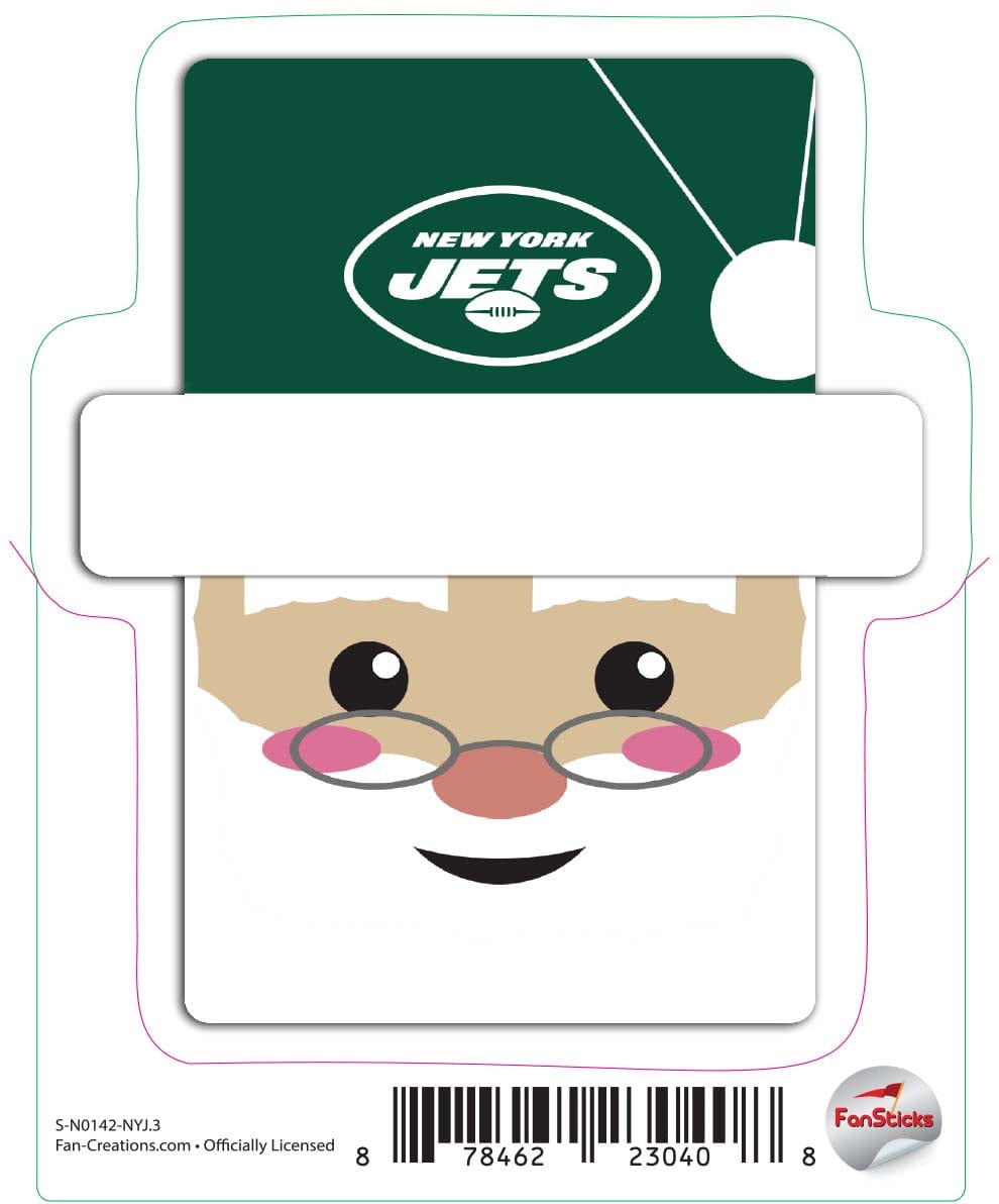 fan creations New York Jets 3in Decal Santa Holiday Head