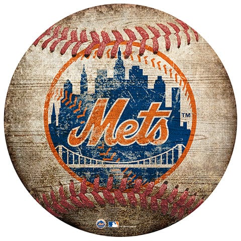 fan creations New York Mets 12" Baseball Shaped Sign