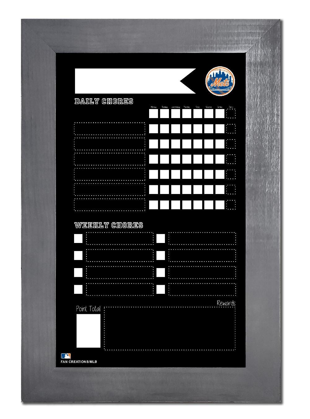 fan creations New York Mets Chore Chart Chalkboard 11x19 With Frame