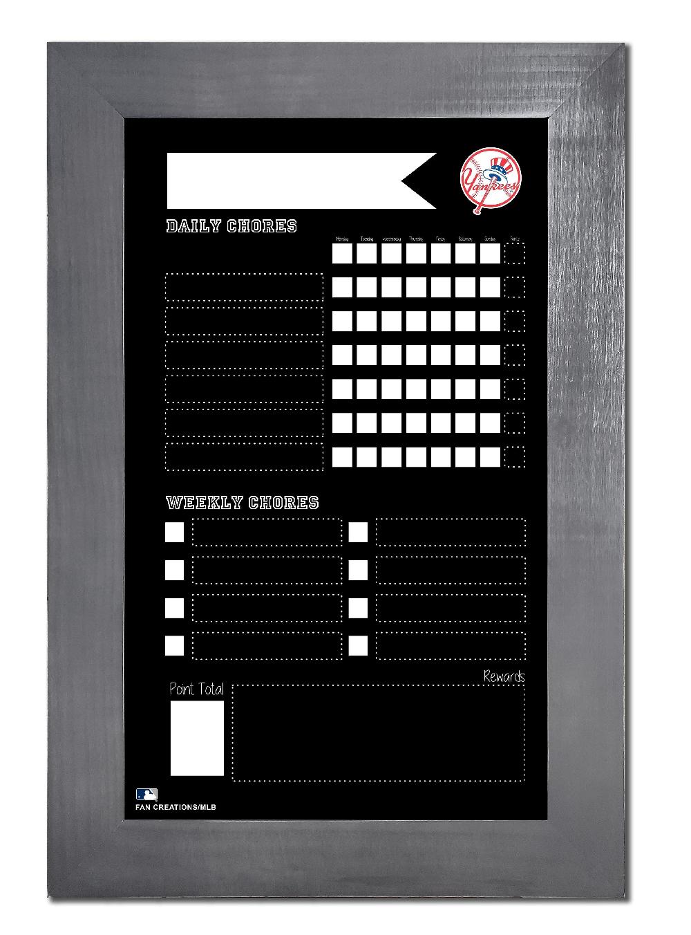 fan creations New York Yankees Chore Chart Chalkboard 11x19 With Frame