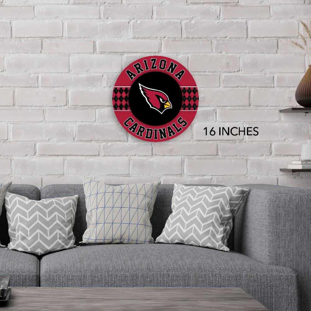 fan creations NFL Arizona Cardinals Argyle 16inc Circle Wall Art