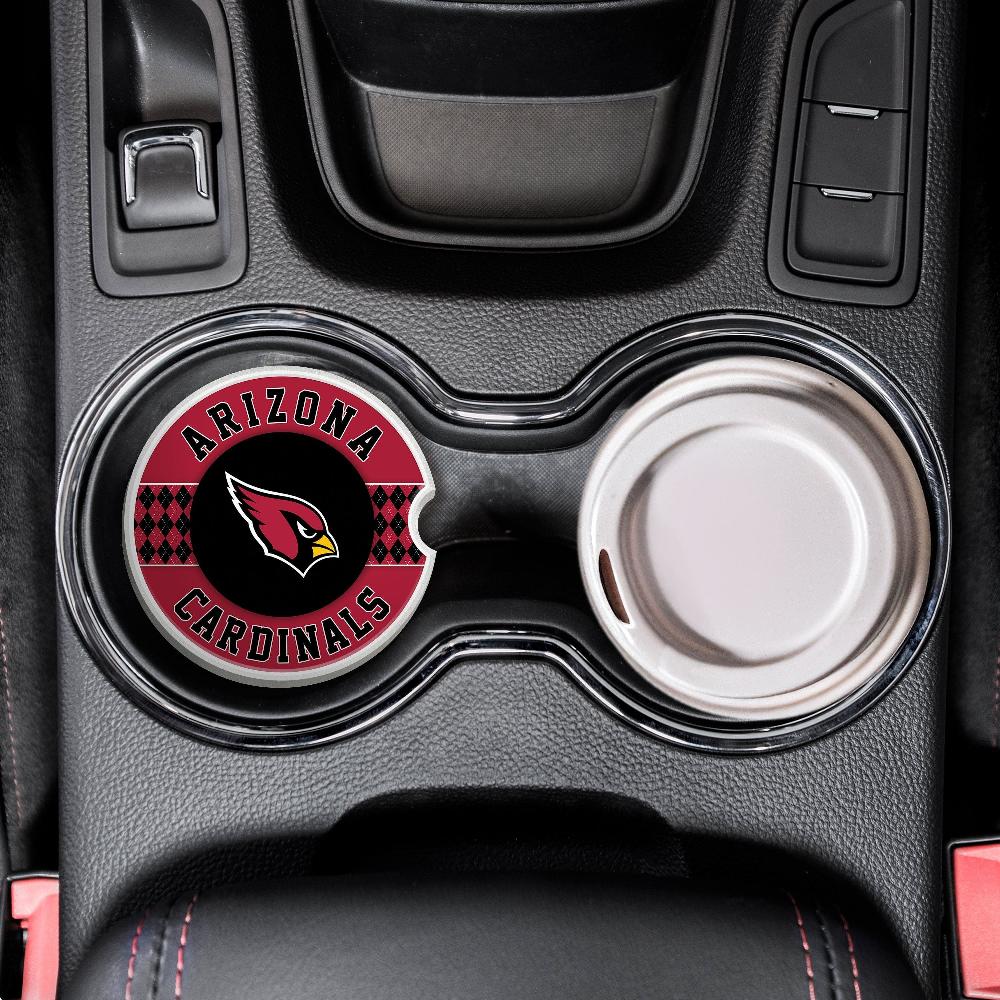 fan creations NFL Arizona Cardinals Argyle Ceramic Car Coaster - 2 Pack
