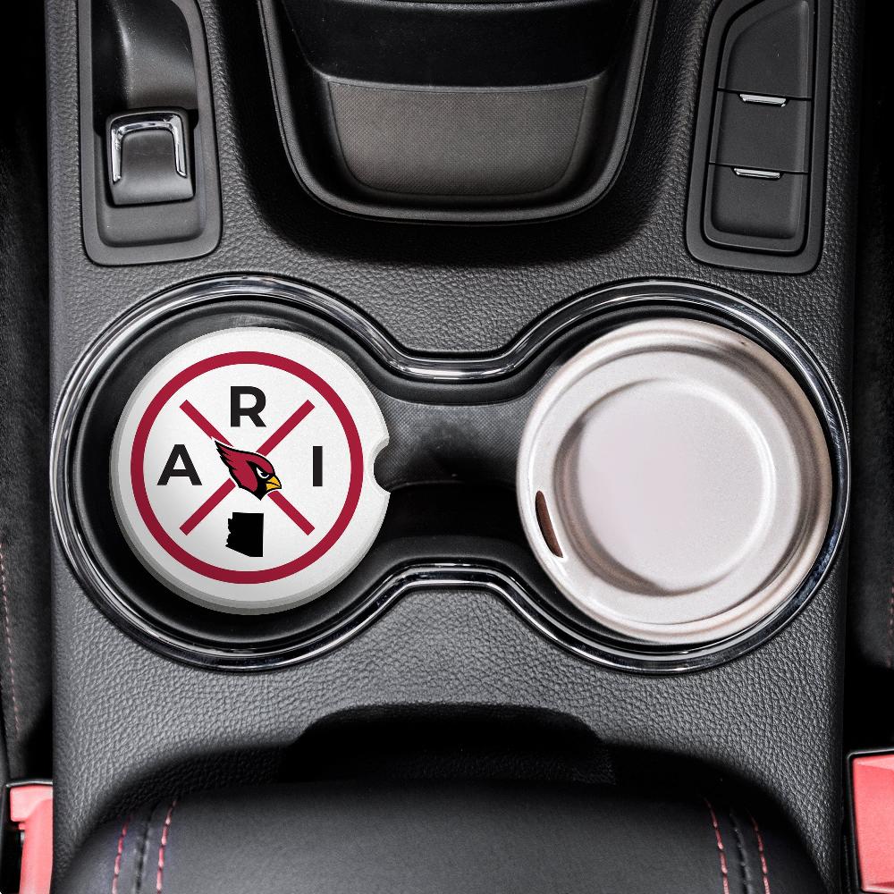 fan creations NFL Arizona Cardinals-Ceramic Car Coaster – Railroad Crossing Sign Design - 2 pack