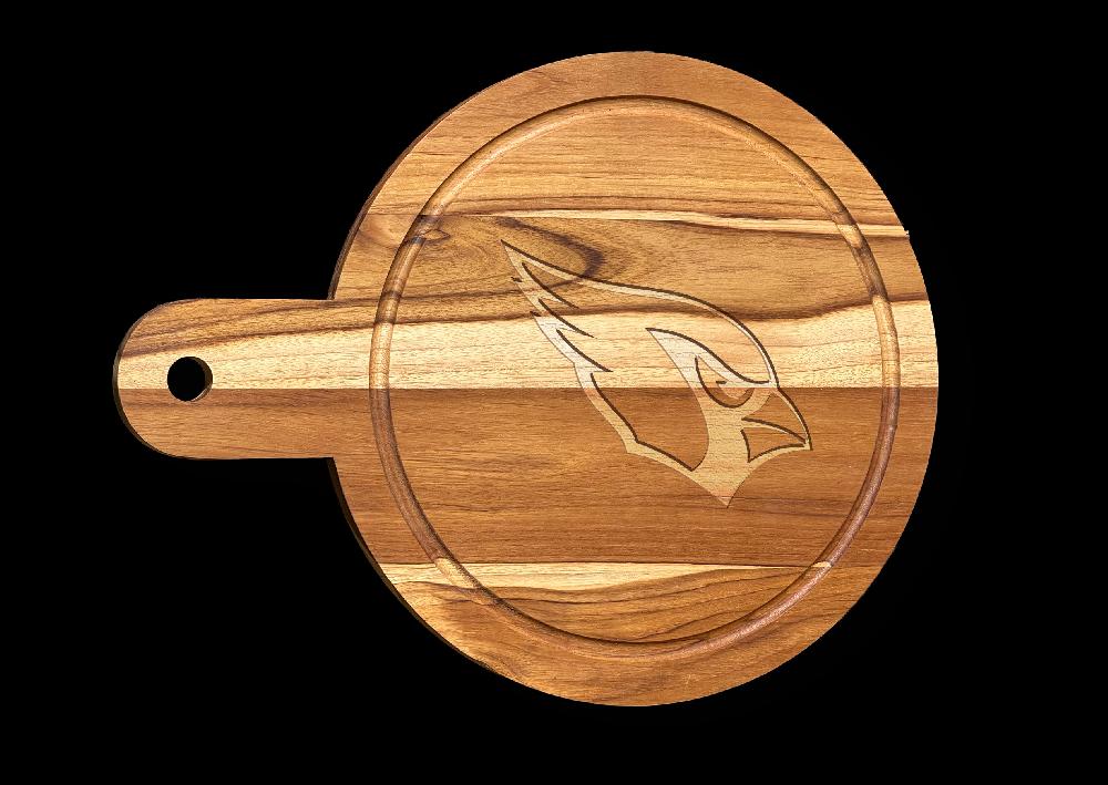 fan creations NFL Arizona Cardinals Solid Teak Circular Cheese Board
