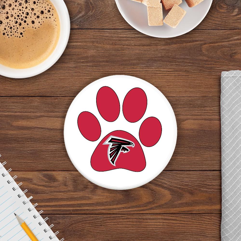 fan creations NFL Atlanta Falcons 4 in Round Dog Paw Coaster