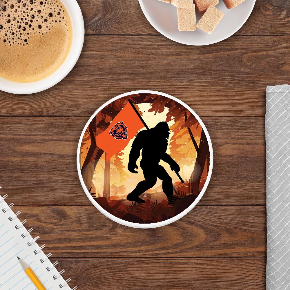 fan creations NFL Chicago Bears - 4 inch Ceramic Big Foot Flag Car Coaster