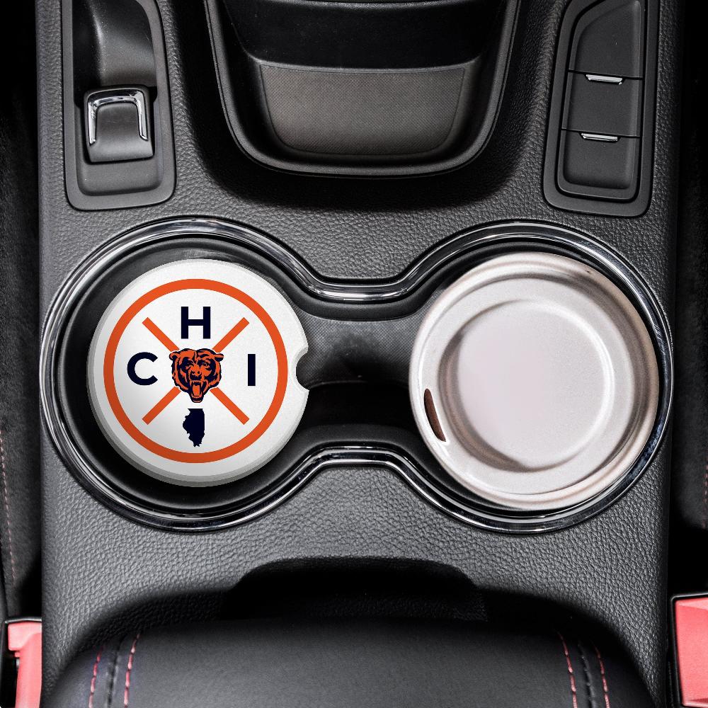 fan creations NFL Chicago Bears-Ceramic Car Coaster – Railroad Crossing Sign Design - 2 pack