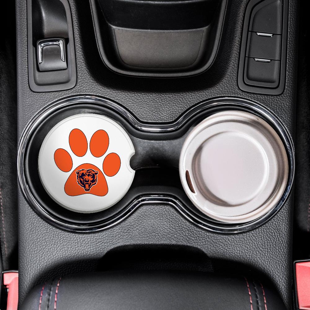 fan creations NFL Chicago Bears -Themed Ceramic Car Coaster – 2.5" Paw Print Design - 2 Pack