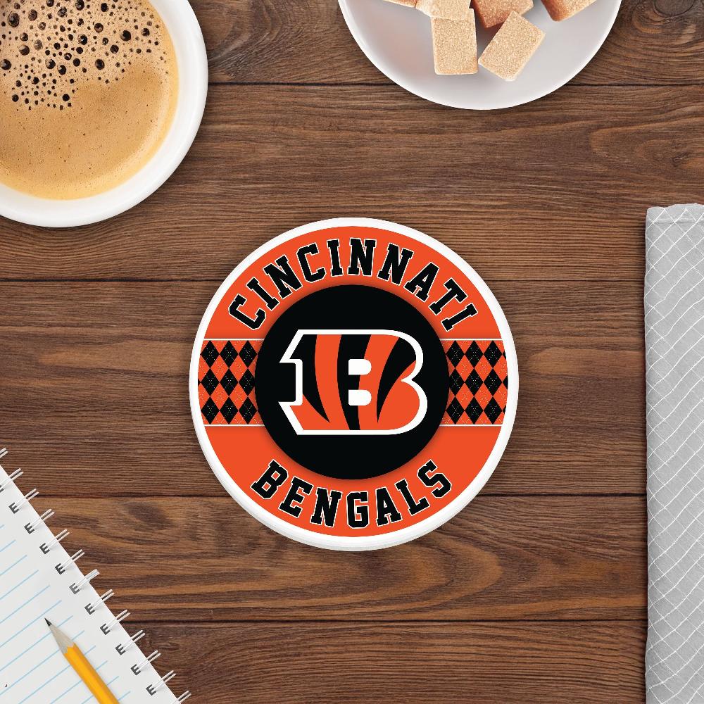 fan creations NFL - Cincinnati Bengals 4 inch Ceramic Argyle Coaster