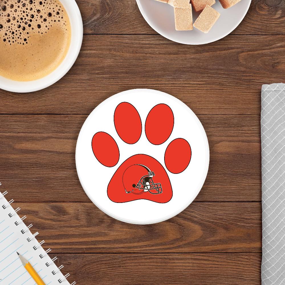 fan creations NFL - Cleveland Browns 4 in Round Dog Paw Coaster