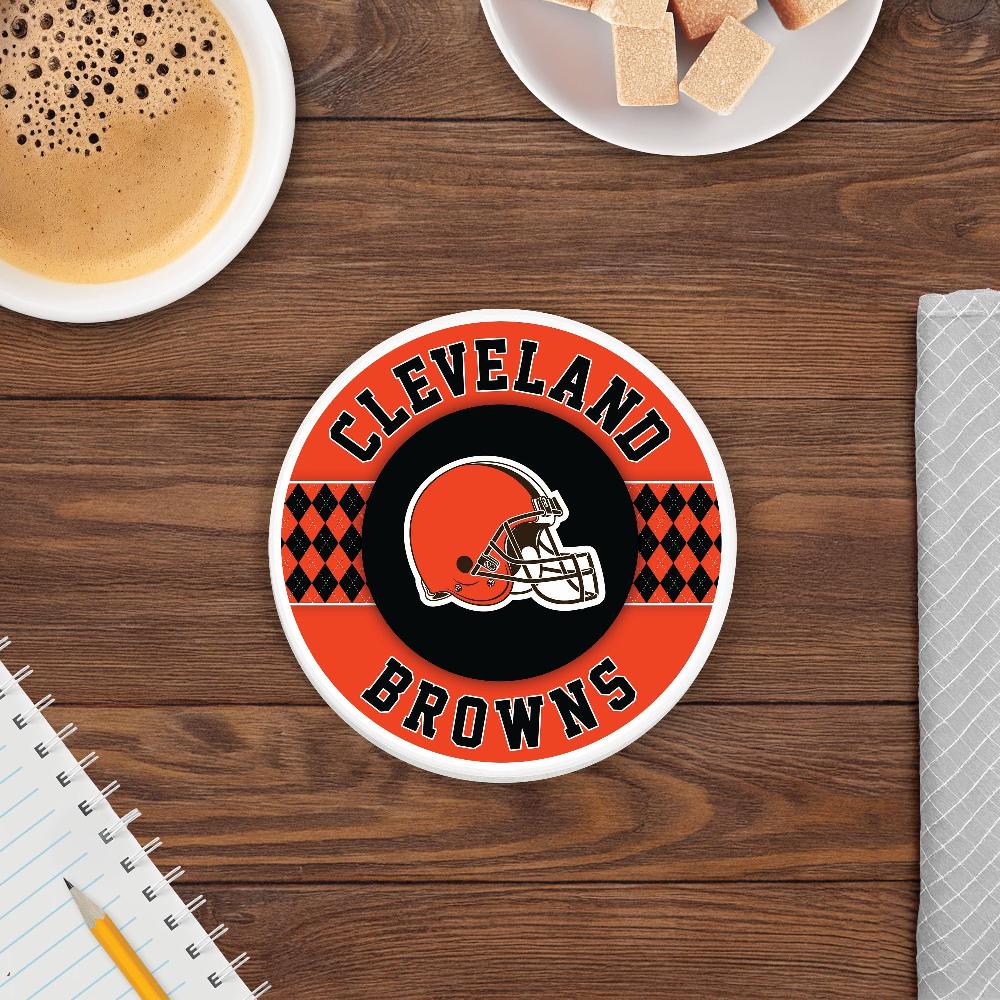 fan creations NFL - Cleveland Browns 4 inch Ceramic Argyle Coaster