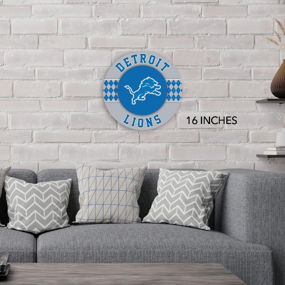fan creations NFL Detroit Lions Argyle 16inc Circle Wall Art