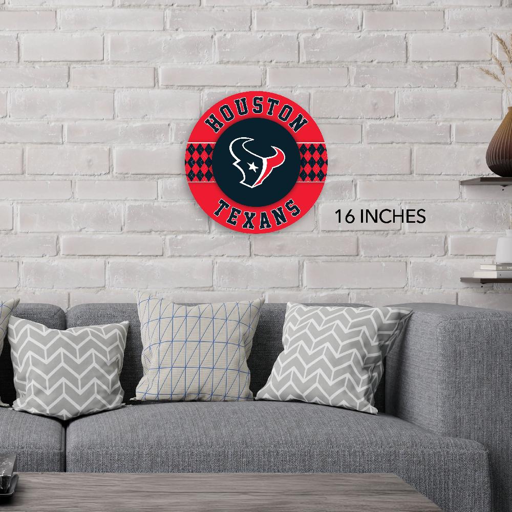fan creations NFL Houston Texans Argyle 16inc Circle Wall Art