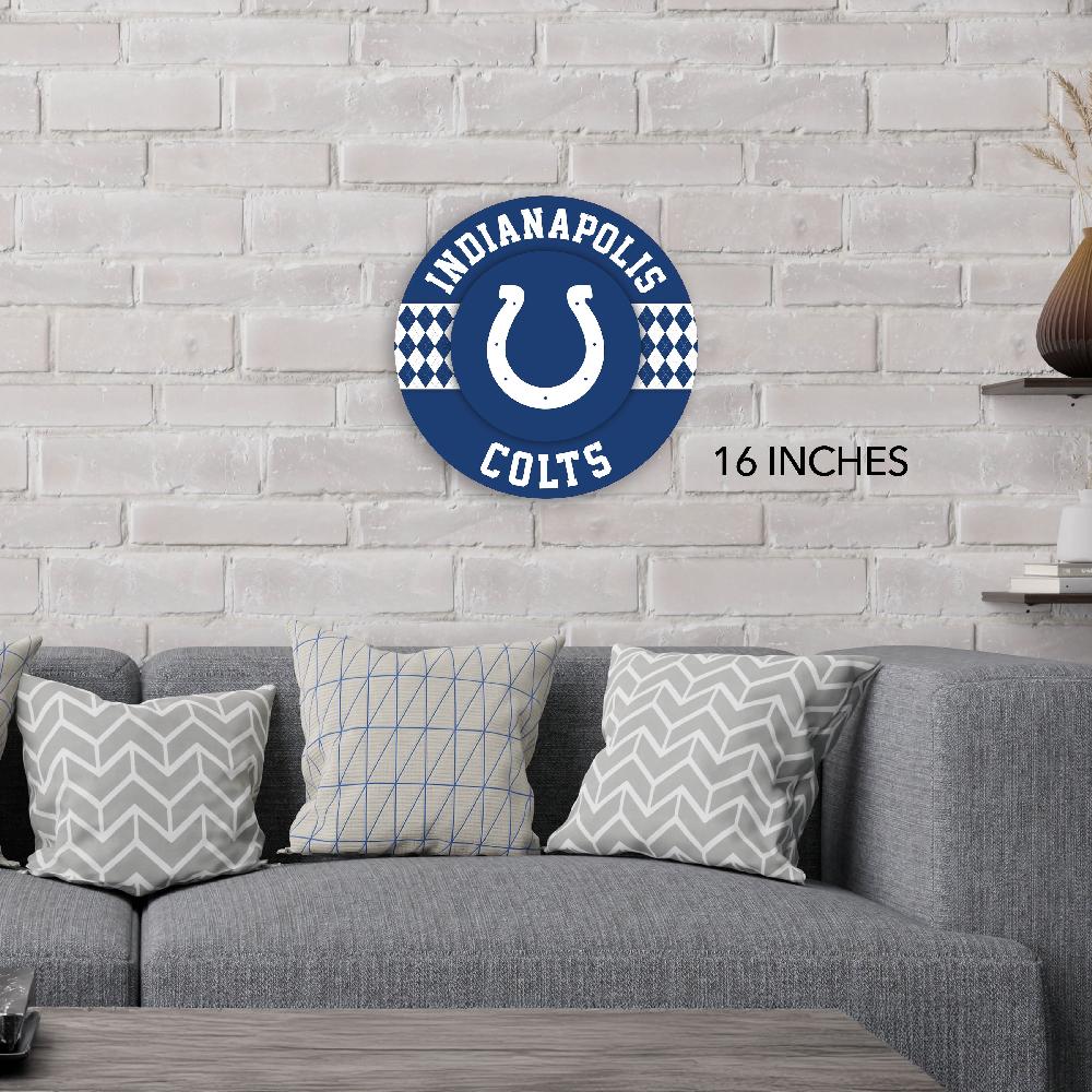 fan creations NFL Indianapolis Colts Argyle 16inc Circle Wall Art