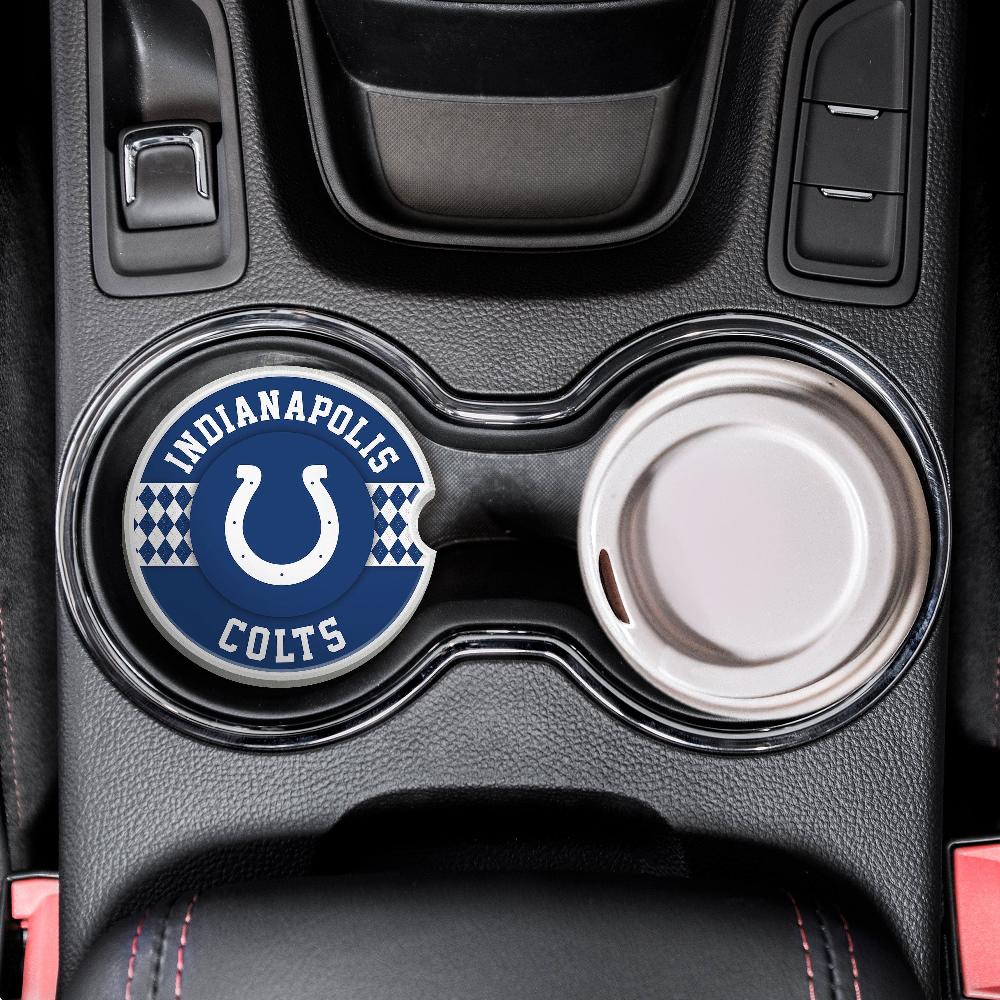 fan creations NFL Indianapolis Colts Argyle Ceramic Car Coaster - 2 Pack