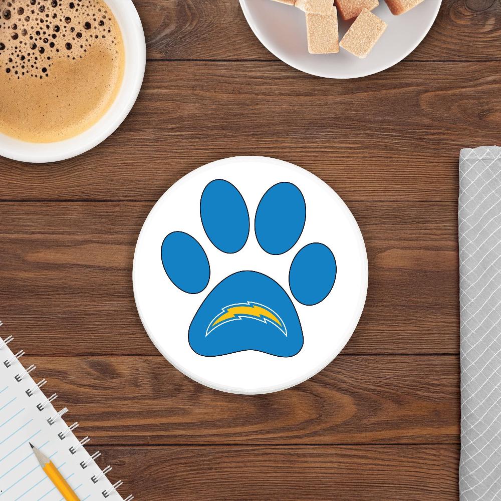 fan creations NFL - Los Angeles Chargers 4 in Round Dog Paw Coaster