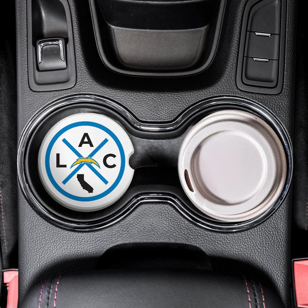 fan creations NFL Los Angeles Chargers-Ceramic Car Coaster – Railroad Crossing Sign Design - 2 pack