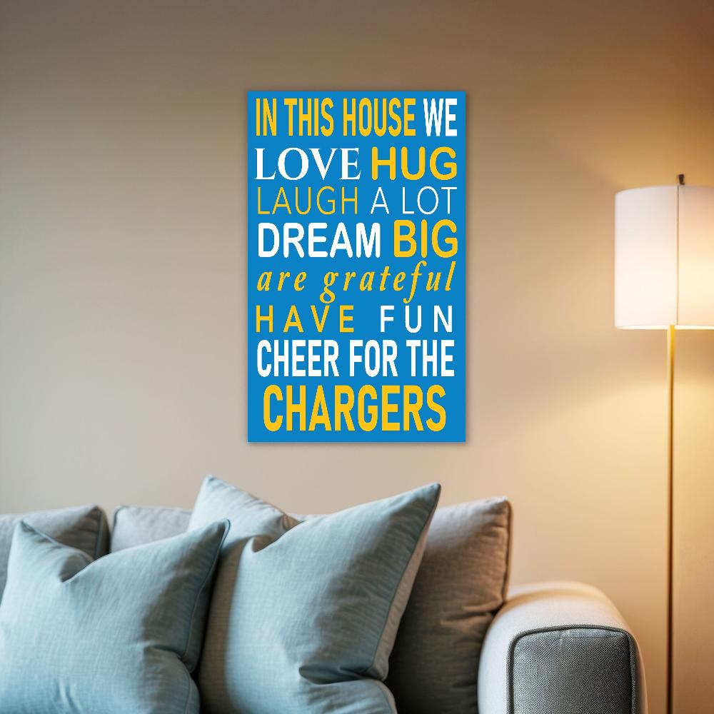 fan creations NFL Los Angeles Chargers in This House 11x19 Wall Decor