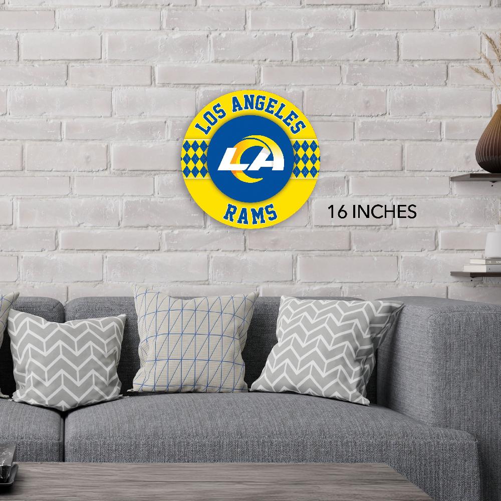 fan creations NFL Los Angeles Rams Argyle 16inc Circle Wall Art