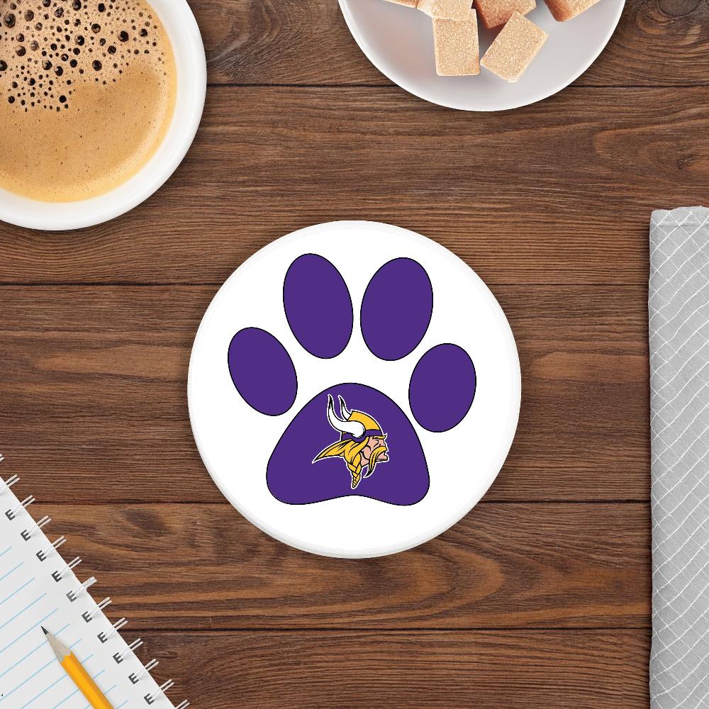 fan creations NFL - Minnesota Vikings 4 in Round Dog Paw Coaster
