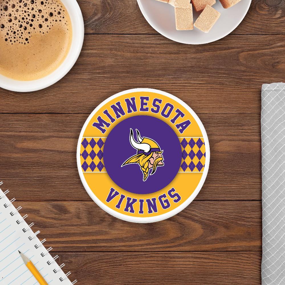 fan creations NFL - Minnesota Vikings 4 inch Ceramic Argyle Coaster