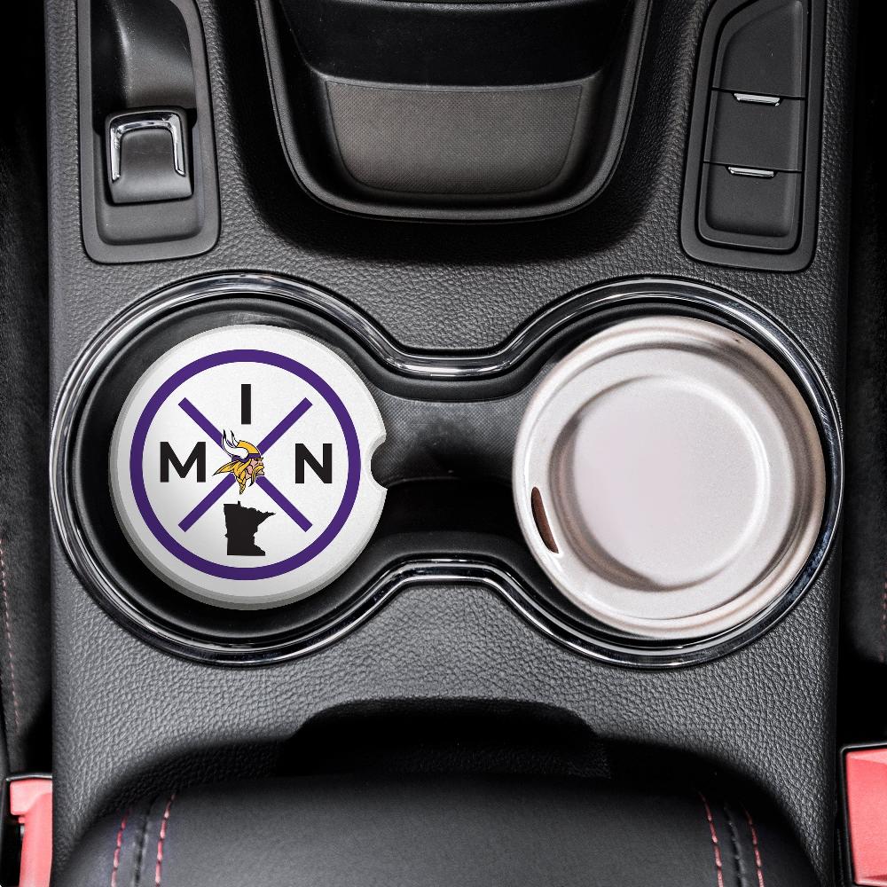 fan creations NFL Minnesota Vikings-Ceramic Car Coaster – Railroad Crossing Sign Design - 2 pack