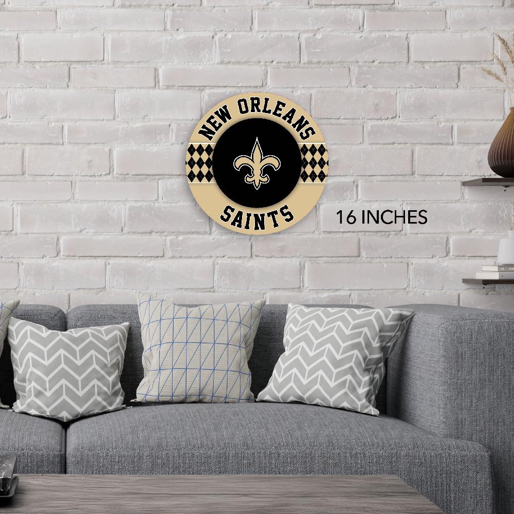 fan creations NFL New Orleans Saints Argyle 16inc Circle Wall Art