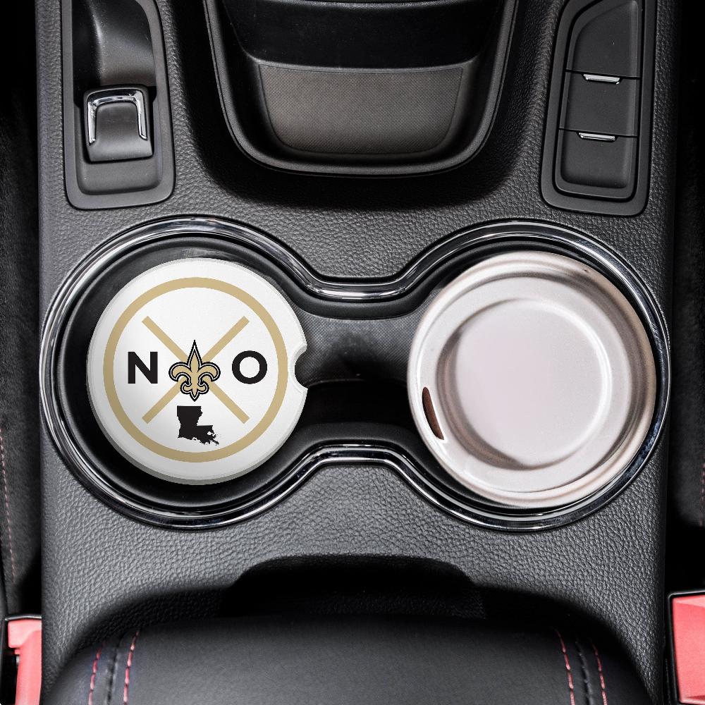 fan creations NFL New Orleans Saints-Ceramic Car Coaster – Railroad Crossing Sign Design - 2 pack