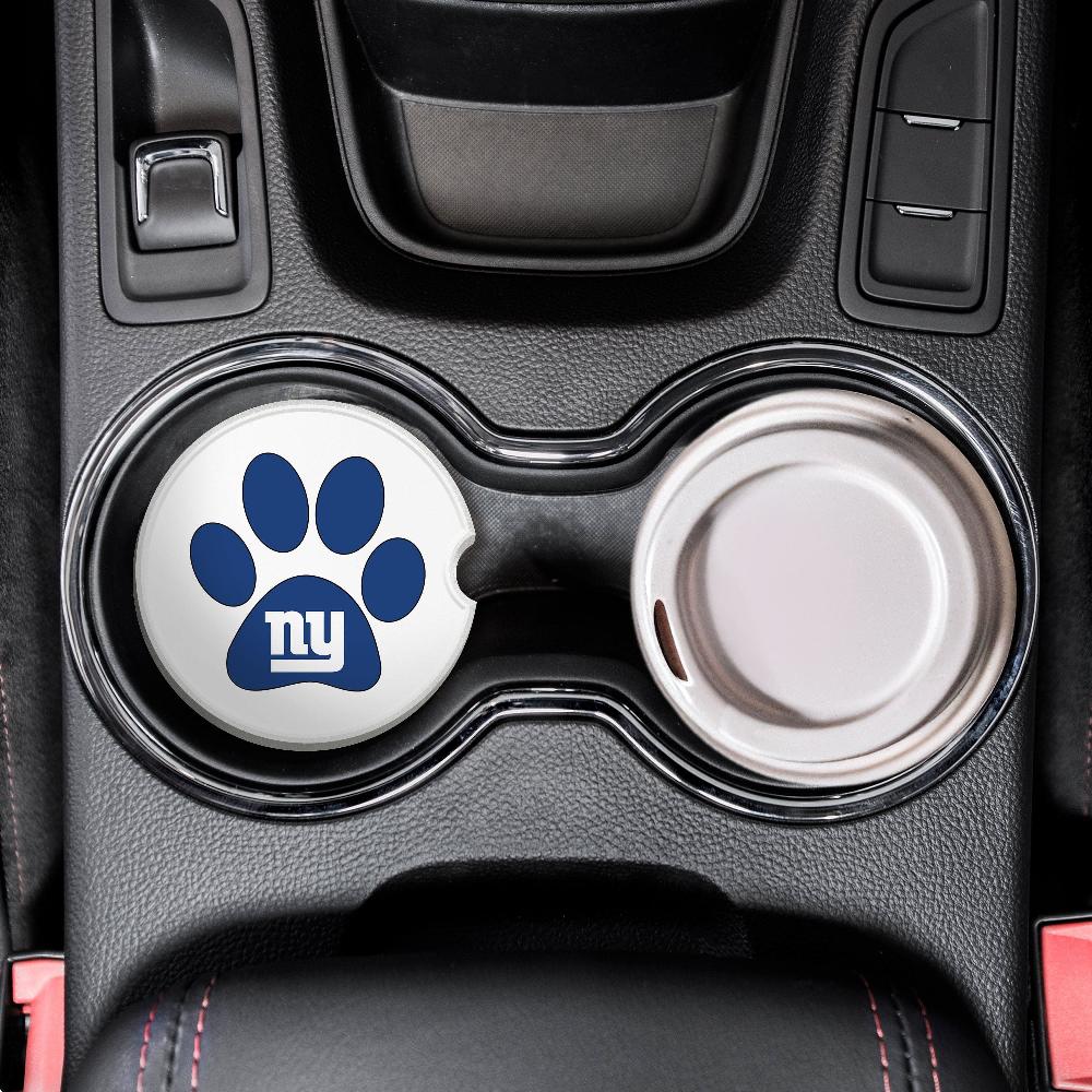 fan creations NFL New York Giants -Themed Ceramic Car Coaster – 2.5" Paw Print Design - 2 Pack