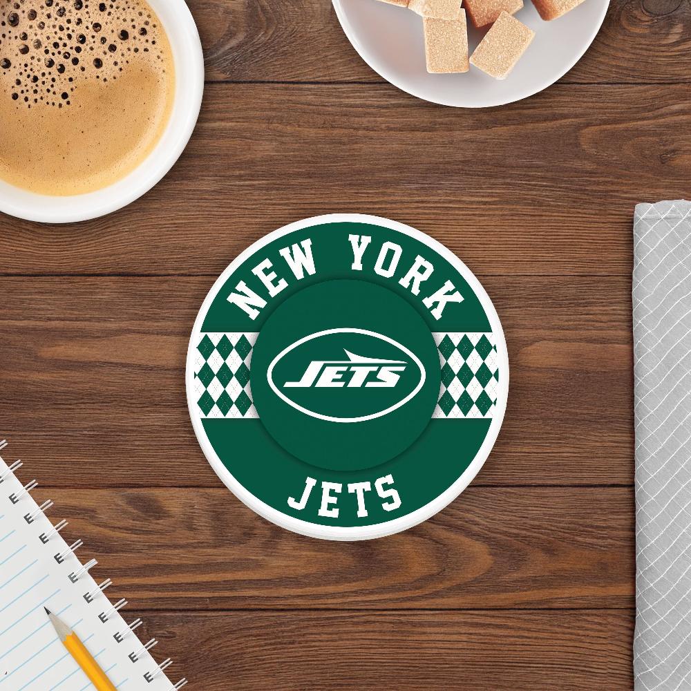 fan creations NFL - New York Jets 4 inch Ceramic Argyle Coaster