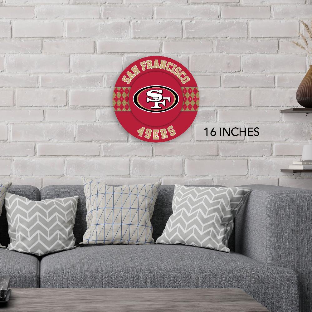 fan creations NFL San Francisco 49ers Argyle 16inc Circle Wall Art