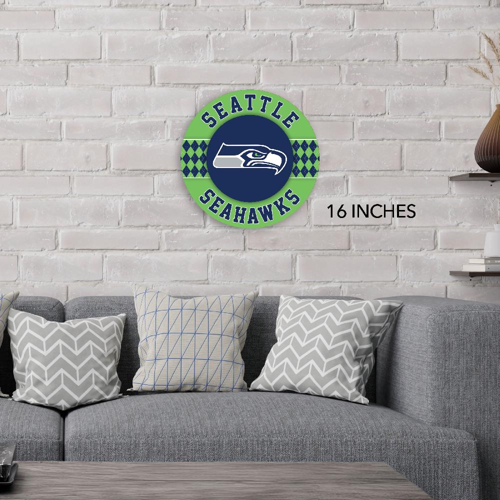 fan creations NFL Seattle Seahawks Argyle 16inc Circle Wall Art