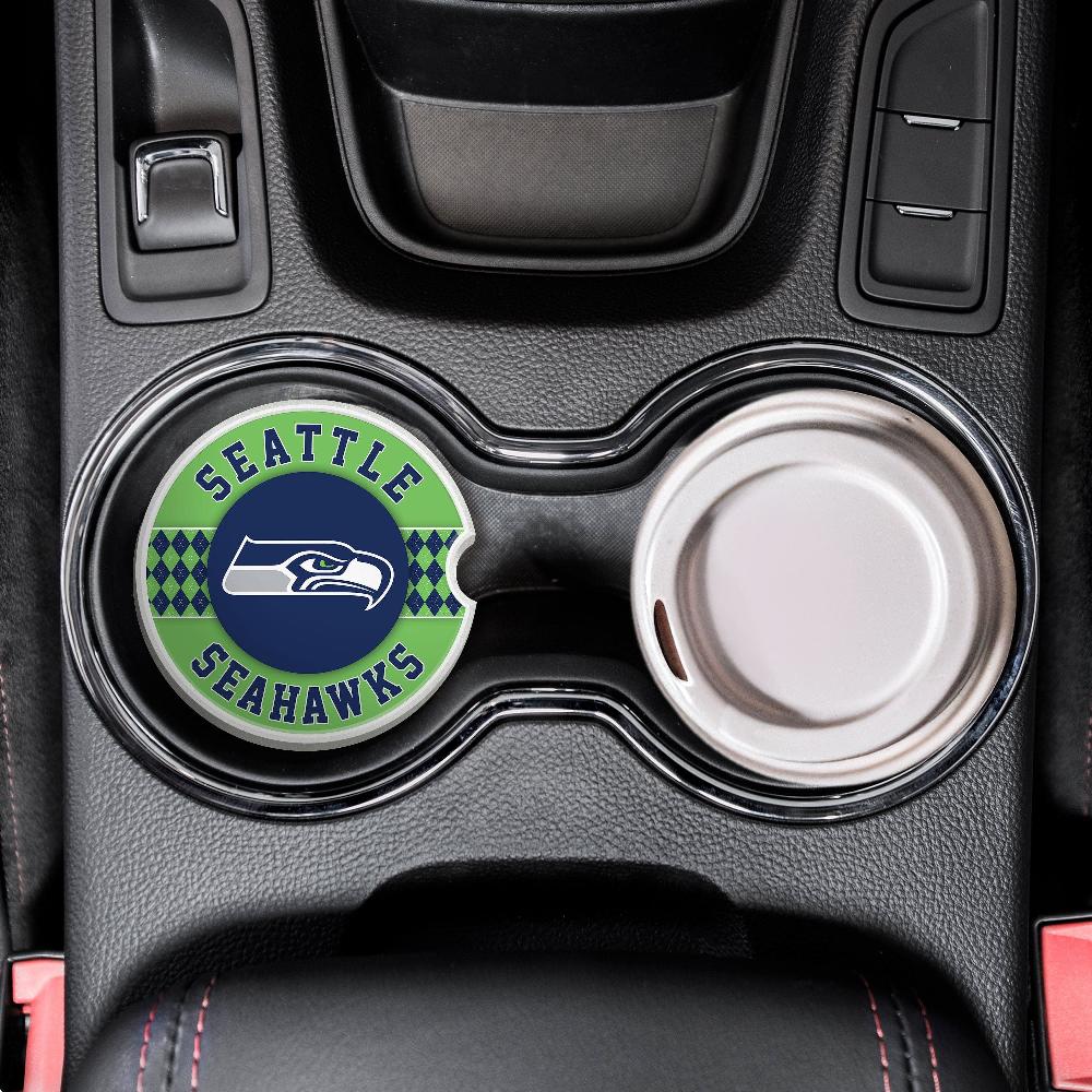 fan creations NFL Seattle Seahawks Argyle Ceramic Car Coaster - 2 Pack
