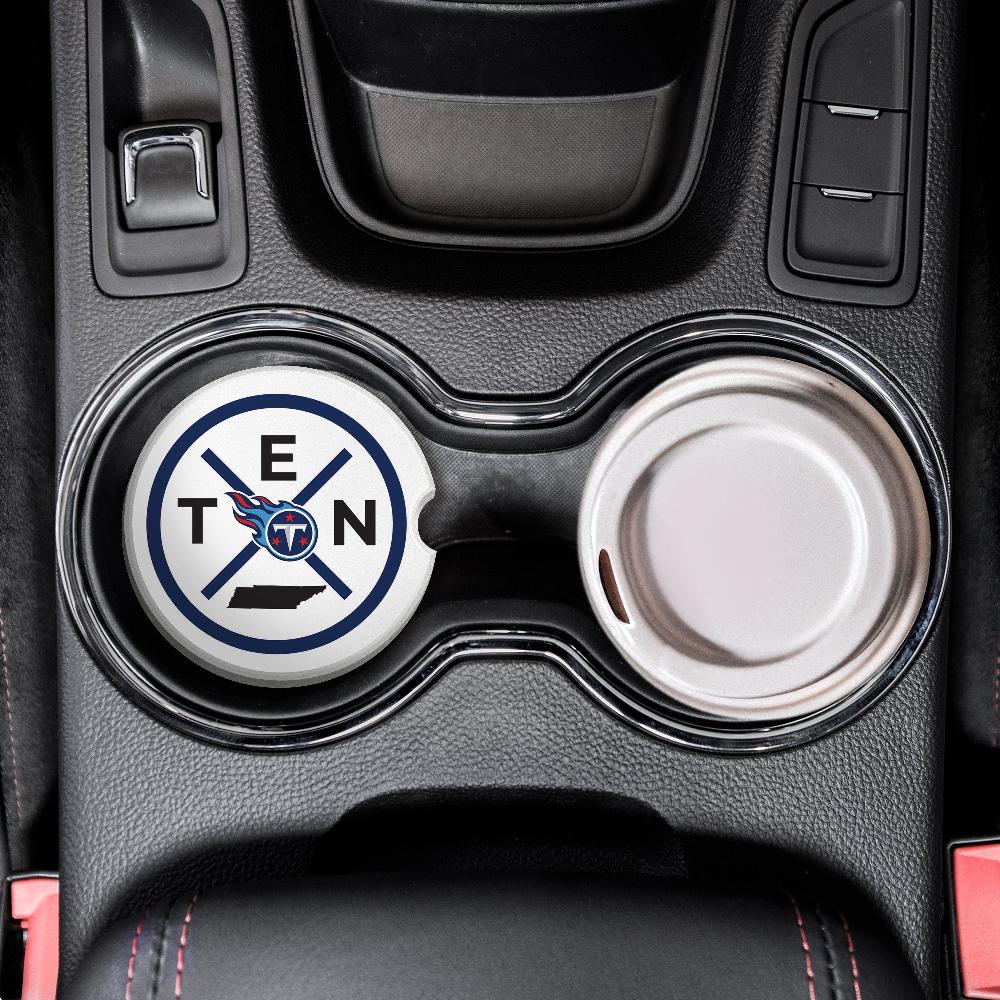 fan creations NFL Tennessee Titans-Ceramic Car Coaster – Railroad Crossing Sign Design - 2 pack